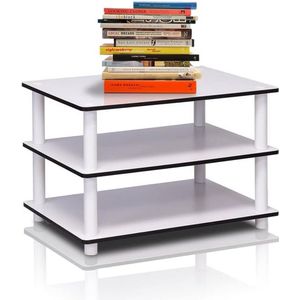 Slechts 3 lagen, geen gereedschap TV-standaard, TV-standaard, salontafel, Wit, 59,9 (breedte) x 39,6 (hoogte) x 39,6 (diepte) cm