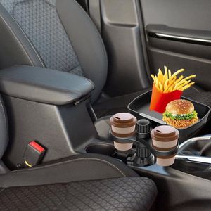 Bekerhouder voor in de auto en op tafel, universeel inzetbaar en 360° verstelbaar, multifunctionele tafel met telefoonhouder - perfecte auto-organizer voor dranken en snacks