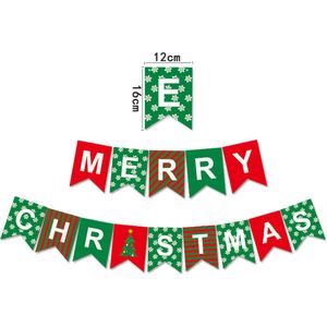 Merry Christmas Vlaggen Slinger - Rood - Groen - Letterslinger - Letterbanner - Banner - Kerst - Feestdagen - Feestversiering - Kerst Versiering - Vlaggenlijn - Holidays