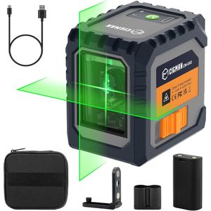 Oplaadbare kruislijnlaser 100FT - Zelfnivellerende laserwaterpas met magnetische beugel en draagtas