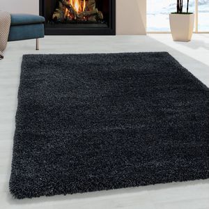 Flycarpets Luna Vloerkleed - 160x230cm - Antraciet - Hoogpolig