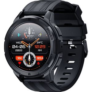 Knobbout 1.43"" AMOLED Scherm Smartwatch – 120+ Sportapps - Super sterke batterij 410MAH, 35 dagen standby-AI voice assistant - Bloedzuurstofmeetfunctie - Slaapmonitor - Geschikt voor Android en iOS - donkergrijs