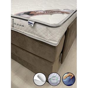 Splittopper Micropocketvering 200x210 - Platinum - 12 cm dik - Bamboo Hoes - HR55 Koudschuim - Topdekmatras split