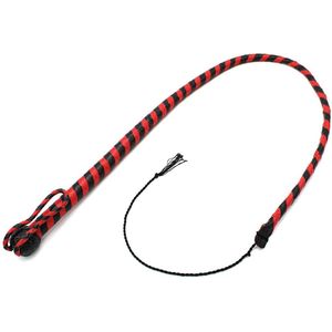 Kiotos Leather - Lederen Single Tail Zweep - 120 cm - Zwart/Rood