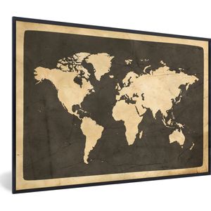 Fotolijst incl. Poster - Wereldkaart - Vintage - Marmer - 30x20 cm - Posterlijst