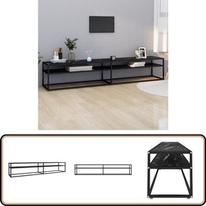 vidaXL Tv-meubel - 220x40x40,5 cm - Zwart Marmerlook Tv-meubel - Stereokast - Vitrinekast - Mediabox - Salontafel