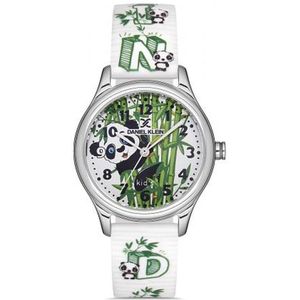 Daniel Klein DK.1.13182-1 - Horloge - Analoog - kind - Jongen - siliconen band - Rond - Wit - Groen - Zilverkleurig