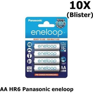 10 Blisters (40x) AA HR6 Panasonic eneloop Oplaadbare Batterij