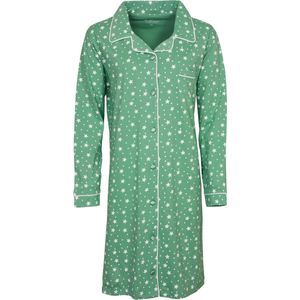 Tenderness Dames Nachthemd - Doorknoop - 100% Katoen - Groen - Maat XL