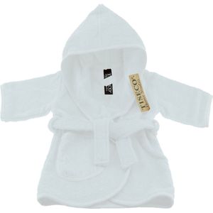Baby badjas uni - 0-12 maanden, wit