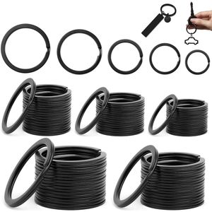Metalen platte sleutelringen - Set van 50 - Rond - Sleutelhangers van 15mm/20mm/25mm/28mm/30mm - Roestvrijstalen splitringen - Plat - Geschikt voor thuis, auto en op kantoor.