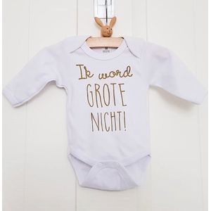 Baby rompertje Hoera ik word grote nicht meisjes - Zwangerschapsaankondiging | lange mouw | | maat 86-92 wit goud zwangerschap aankondiging shirt worden neefje nichtje krijgen worden