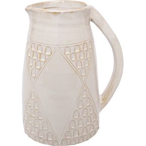 Oneiro Luxe Vaas Vase Kuygen Ceramic 18x14x26cm Ivory – hotel chique - binnen – accessoires – tuin – decoratie – bloemen – mat – glans – industrieel - droogbloemen