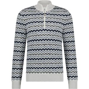 State Of Art Half Zip Grijsblauw Print - Maat XXL - Heren - Schipperstrui