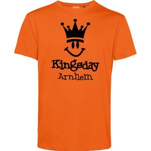 T-shirt kind Arnhem Smiley | Oranje | maat 92