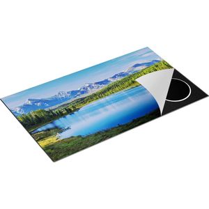 Chefcare Inductie Beschermer Meer bij de Bergen in het Bos - 90x50 cm - Afdekplaat Inductie - Kookplaat Beschermer - Inductie Mat