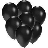 Bellatio Decorations zak van 50x stuks ballonnen zwart van 27 cm - Feestartikelen
