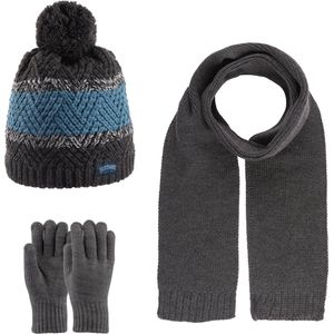 Kitti 3-Delig Winter Set | Muts met Fleecevoering - Sjaal - Handschoenen | 9-15 Jaar Jongens | K23180-09-02 | 002