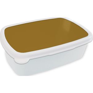 Broodtrommel Wit - Lunchbox - Brooddoos - Goud - Luxe - Interieur - 18x12x6 cm - Volwassenen