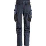 Snickers 6703 AllroundWork, Dames Werkbroek zonder Kniezakken - Donker Blauw/Zwart - 38