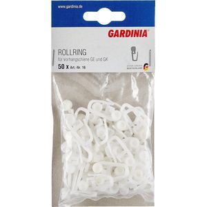 Gardinia Gordijnrunners van kunststof in het wit - 50 stuks - 60 cm lengte - gordijnrails accessoires