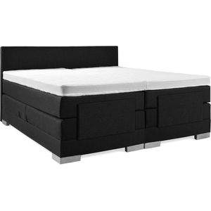 Soft bedden Elektrische Boxspring - 120x220 - Incl. Glad hoofdbord - Gitzwart met plint