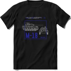 M18 Hellcat leger T-Shirt | Unisex Army Tank Kleding | Dames / Heren Tanks ww2 shirt | Blueprint | Grappig bouwpakket Cadeau - Zwart - XL