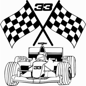 Formule 1 raamsticker herbruikbaar - statisch folie - 33 - formule 1 - racen
