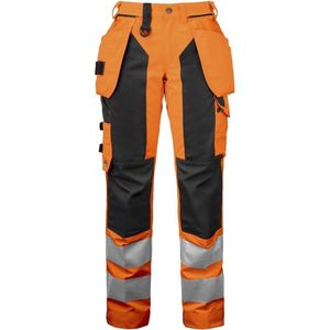 ProJob 6519 SIGNALISATIE BROEK MET KNIEZAKKEN EN SPIJKERKZAKKEN EN ISO 20471 KLASSE 2 DAMES 646519 - oranje/grijs - 42