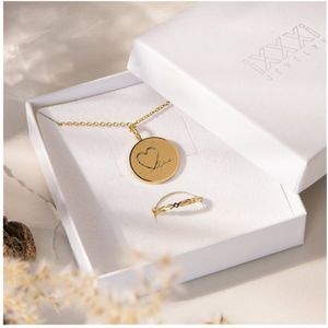 iXXXi-Jewelry-Daughter Love ketting + ring set-Goudkleurig-Dames-Sieraden geschenkset-16mm