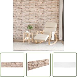 The Living Store Wandpanelen 14 st 3D 100x25 cm EPS bruin - 3D Wandpanelen - Wand Decoratie - Baksteen Patroon - Muurbehang - EPS Schuim