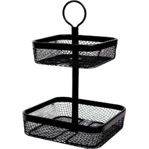 Luxe etagère met 2 verdiepingen - Zwart - Metaal - 21 x 32 cm - Vierkant - Decoratie - Serveerplank