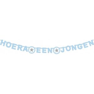 Letterslinger ster hoera een jongen 175 x 11 cm