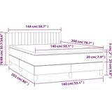 vidaXL - Boxspring - met - matras - stof - donkergrijs - 140x200 - cm