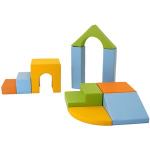 Multifunctionele foam speelset - Creativity - lichte kleuren - foam blokken Soft Play met glijbaan