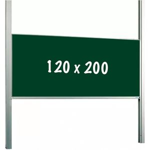 Krijtbord PRO - In hoogte verstelbaar - Enkelzijdig bord - Schoolbord - Eenvoudige montage - Geëmailleerd staal - Groen - 200x120cm