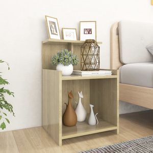 The Living Store Nachtkastje - Sonoma Eiken - 40 x 35 x 60 cm - Met 3 schappen