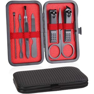 7-delige Professionele Manicureset - Roestvrijstalen Nagelverzorgingstools met Luxe Lederen Etui