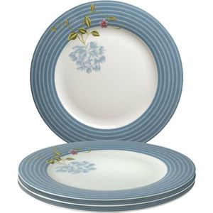 Laura Ashley Heritage Collectables Borden set van 4 - Dinerborden - Ø 26cm - Seaspray Candy Stripe