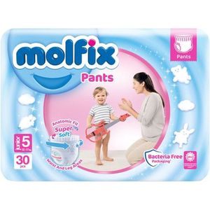 Molfix 5 Junior Pants 12-17 KG - 180 luiers (6 x 30) - Maandbox