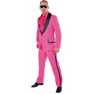 Jaren 80 & 90 Kostuum | Foute Roze Smoking | Man | XXL | Carnaval kostuum | Verkleedkleding