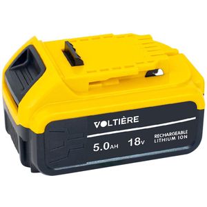 Voltière Vervangende 5 ah Accu Geschikt voor 18v DeWalt Apparatuur - 5000 mAh Batterij met LED identificatie - DCB184 Series