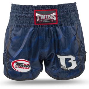 Twins Special x Booster TBT 5 Muay Thai Shorts - zwart / blauw - Maat XXL