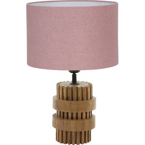 Light and Living tafellamp - roze - hout - SS102218