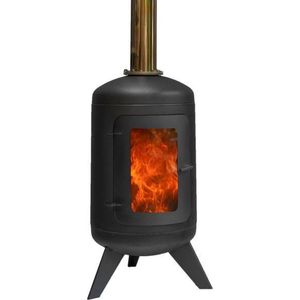 Stokem Tuinhaard - Terrashaard - Houtkachel - RVS - 42 x 233 cm - Black