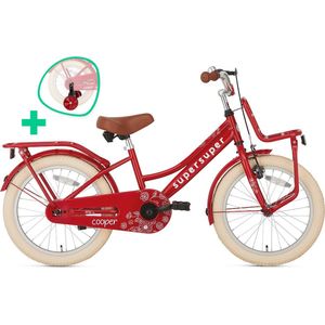 Supersuper Cooper - Kinderfiets - Meisjesfiets - 18 inch - Rood