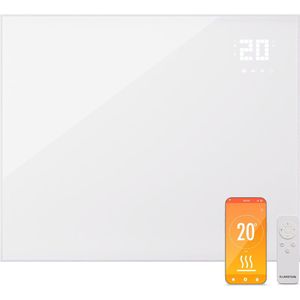 Klarstein Infraroodverwarming met Thermostaat - 1200W Elektrische Verwarmer - Smart Home Picture Infraroodverwarming voor Wandmontage - IR met App Control & Open Window Detection - Vochtige Kamer Radiator CO2-vrij - Wit