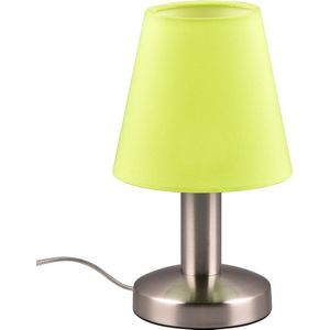 LED Tafellamp - Torna Masti - E14 Fitting - 1 lichtpunt - Mat Nikkel - Metaal - Groene lampenkap