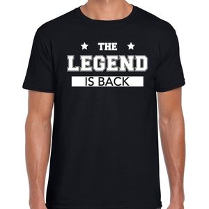 Fun t-tshirt The legend is back zwart voor heren - fun / tekst shirt XXL