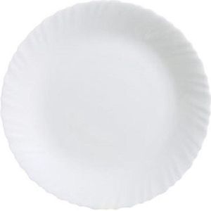 Luminarc Feston Servies - Borden - 25cm - Wit - Opaal - (set van 6) En Yourkitchen E-kookboek - Heerlijke Smulrecepten